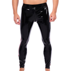 XRUB Latex Pantalon en latex Xrub avec Zip Avant/Arrière Noir-Rouge